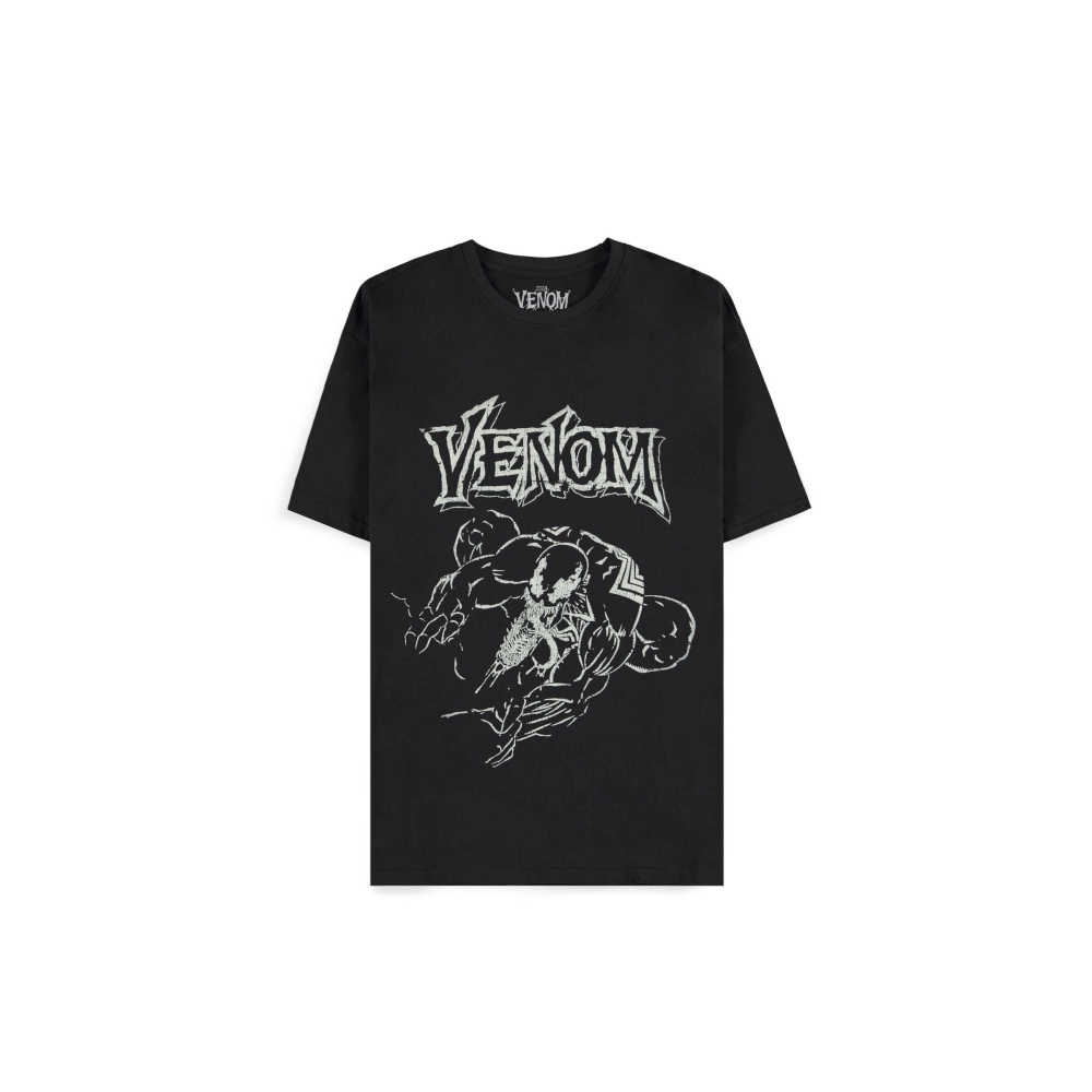 Marvel Venom - Stencil Herren T-Shirt - Schwarz